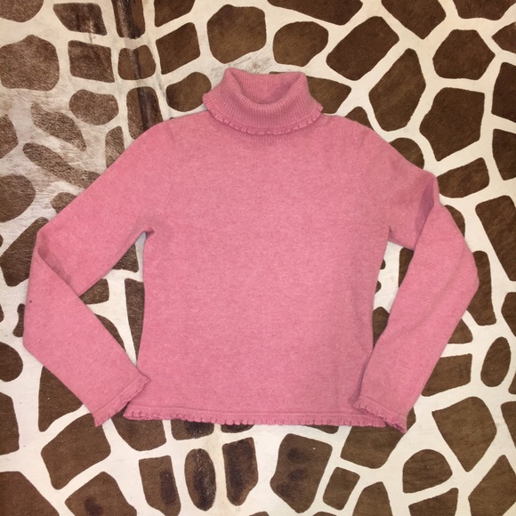 Vintage Ralph Lauren Pink Frilly Turtleneck - Picture 1 of 4