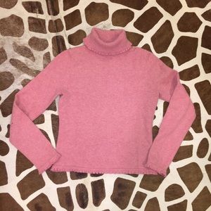 Vintage Ralph Lauren Pink Frilly Turtleneck