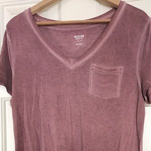 Acid Wash Tee with Pocket