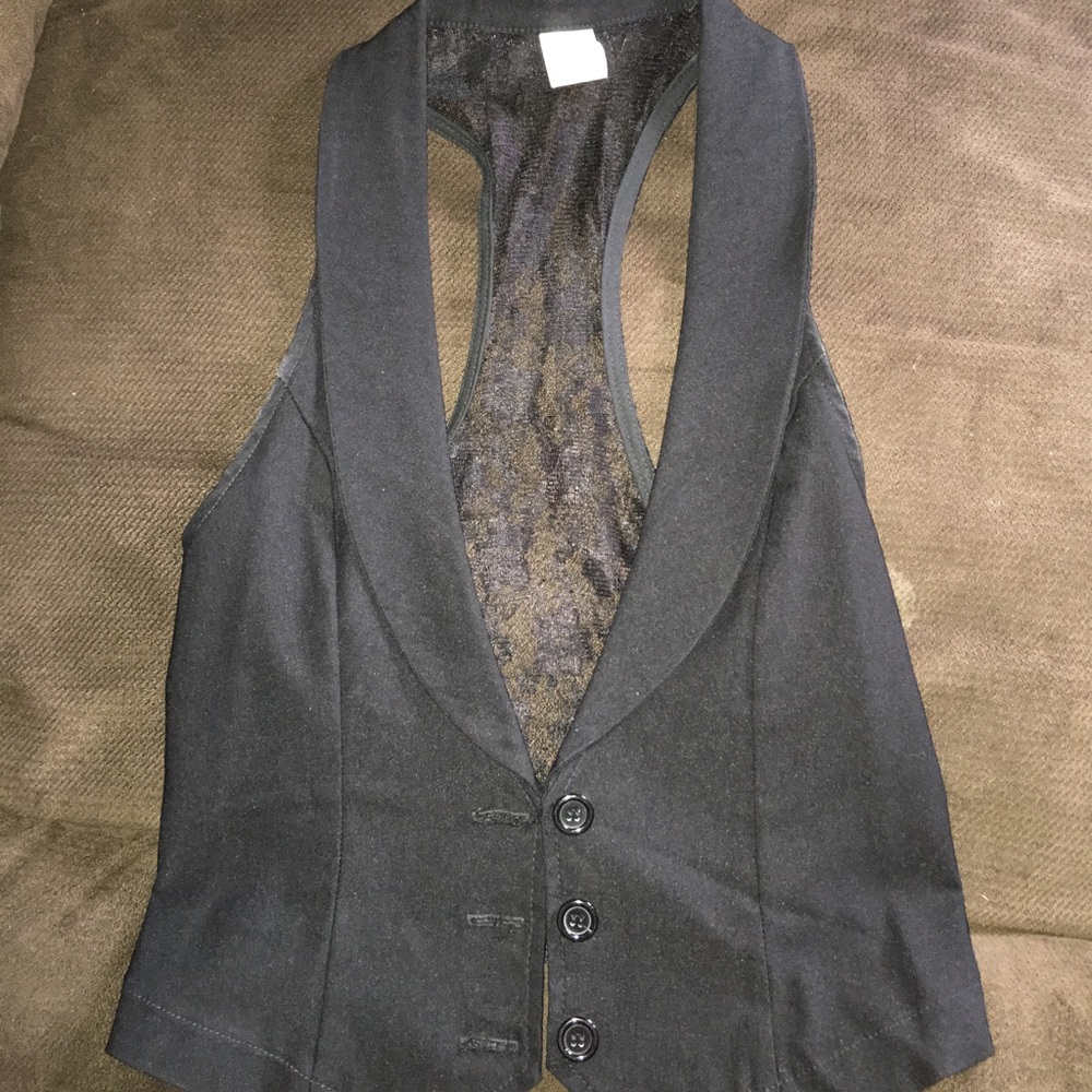 Black dress up vest