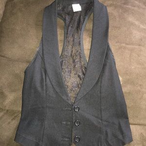 Black dress up vest