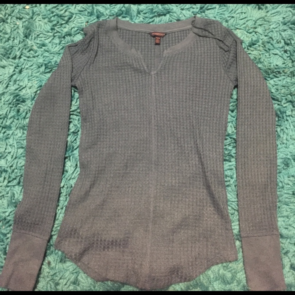 Blue Aeropostale long sleeve waffle top