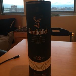 Glenfiddich 12 year case, bottle and absolut mini