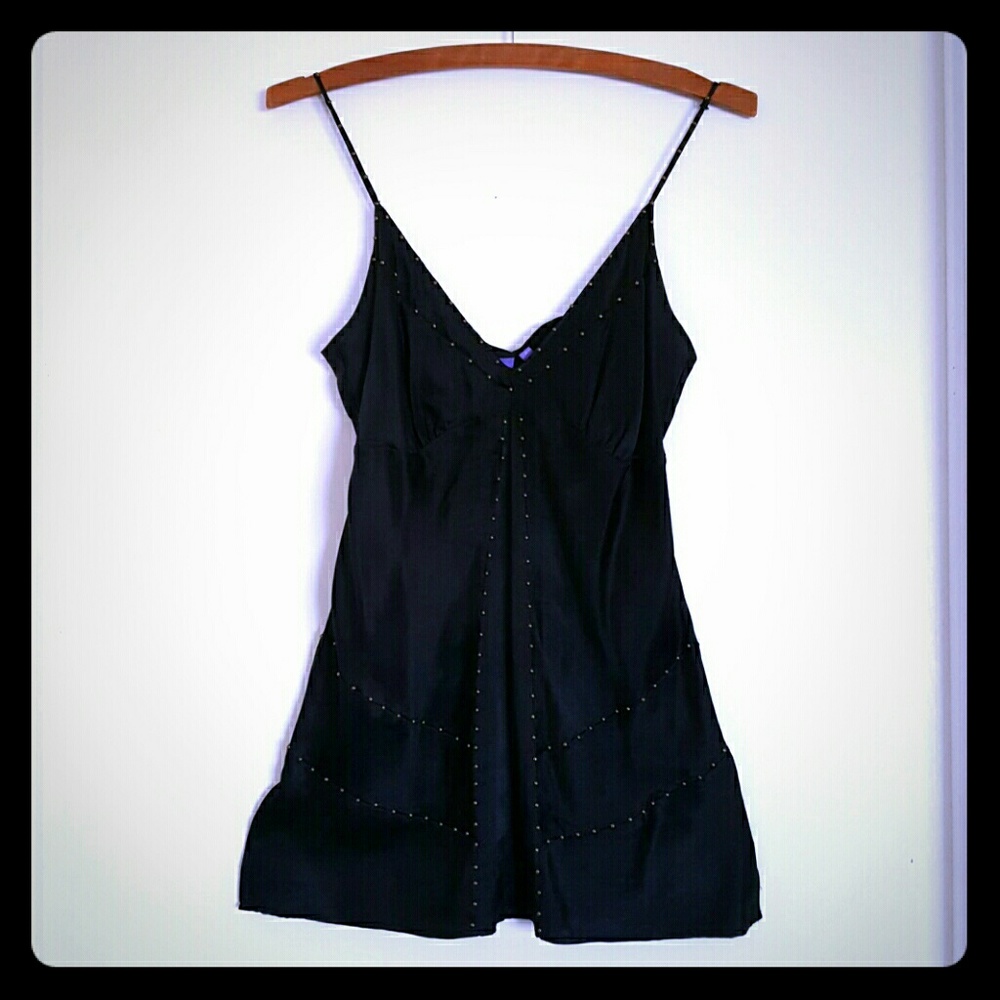 Emma & Sam Black Strappy Camisole Studded