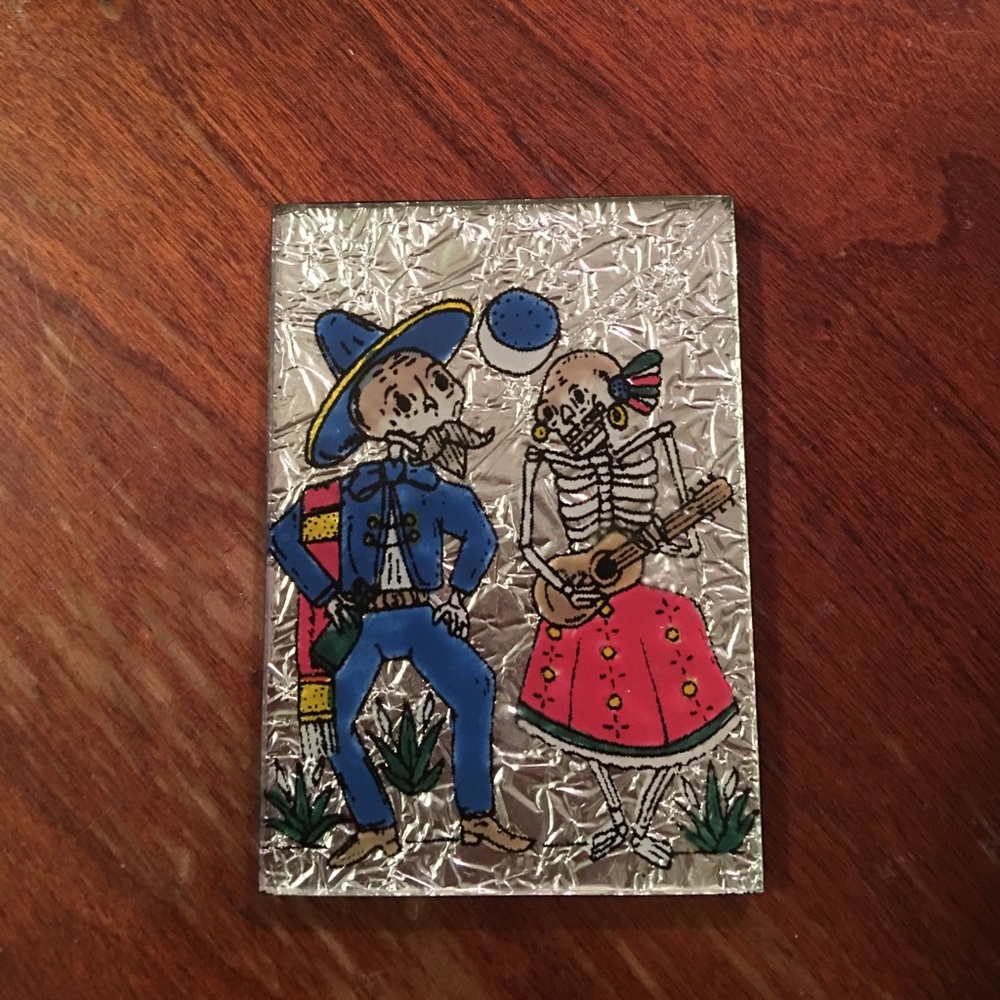 Foil Skeleton Purse Mirror