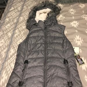 NWT- Grey fur winter vest