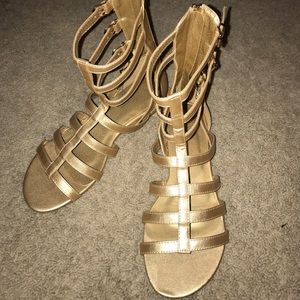 Metallic Gold Gladiator Sandals