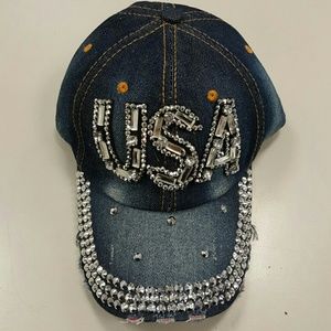 Denim Hat with USA