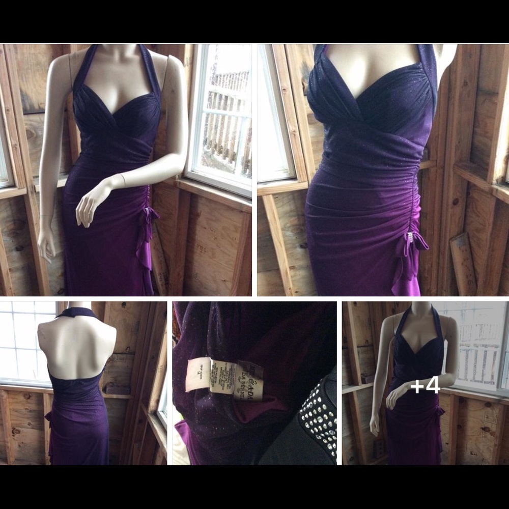 Formfitting purple dress