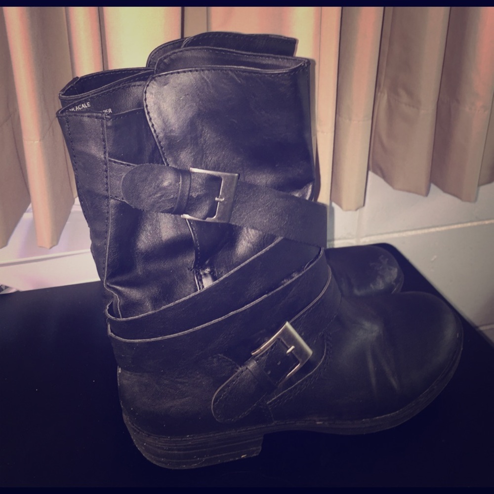 Black Mid-calf length boots