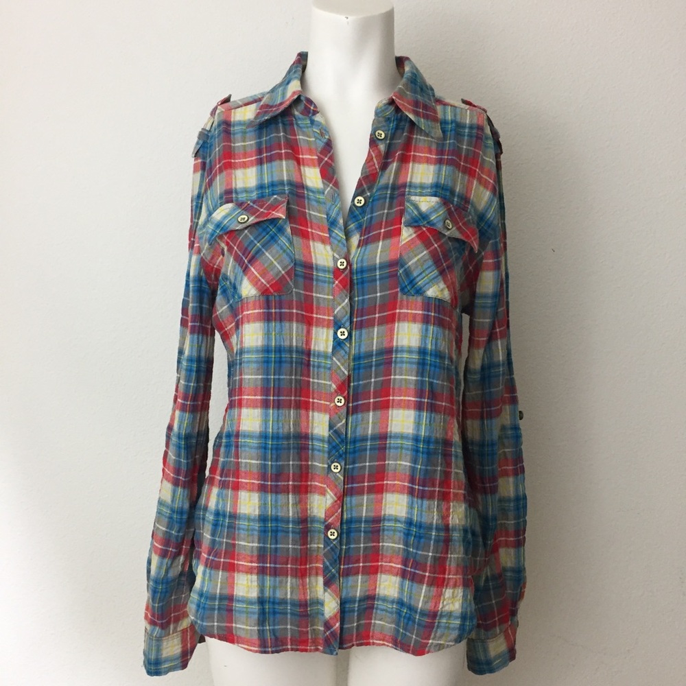 Anthropologie Postmark Plaid Button Down Shirt
