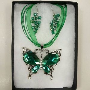 Butterfly Necklace with earrings