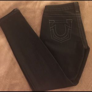 🖤Black w grey stitching True Religion jeans 🖤