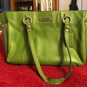 Green coach bag