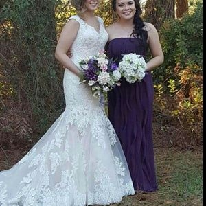 Plum Vera Wang bridesmaid dress