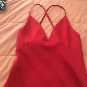 Red body con dress