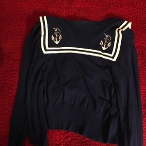 Sailor style dark blue cardigan
