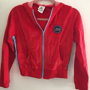 lacoste velour tracksuit