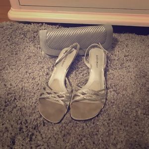 Karen Scott silver sparkle heels