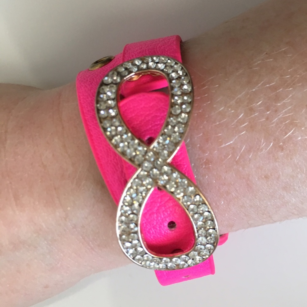 Hot Pink Gold Infinity Wrap Bracelet