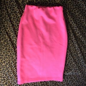 Hot pink pencil skirt