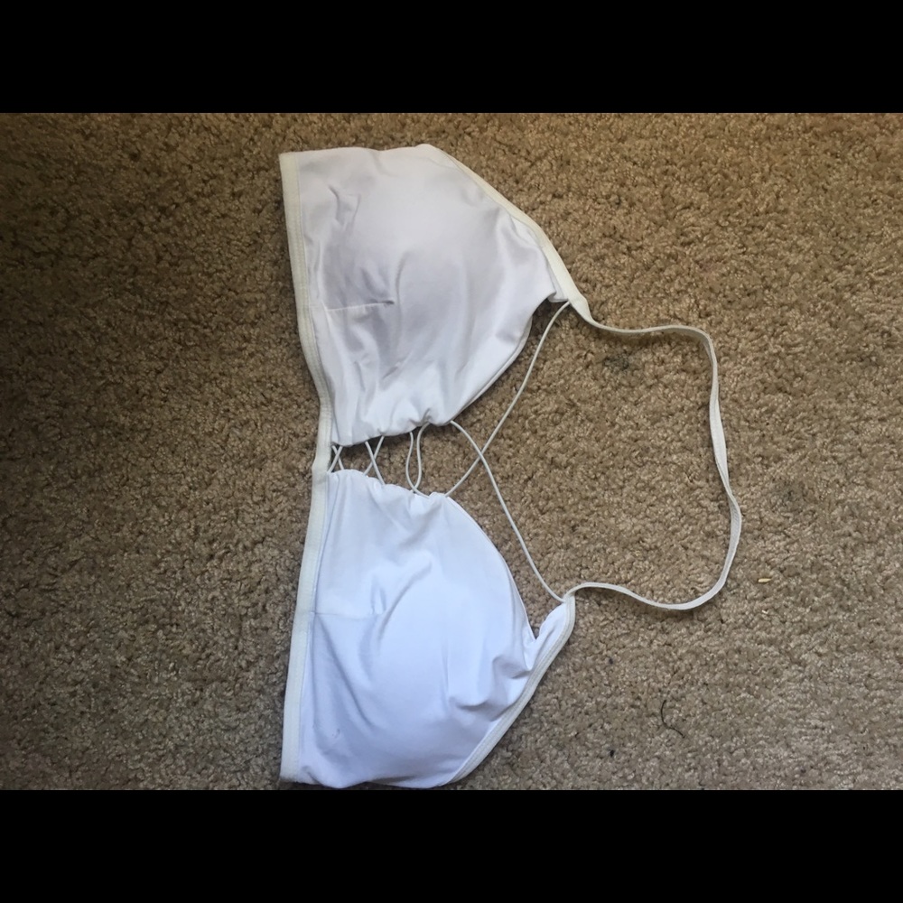 white strappy bralette