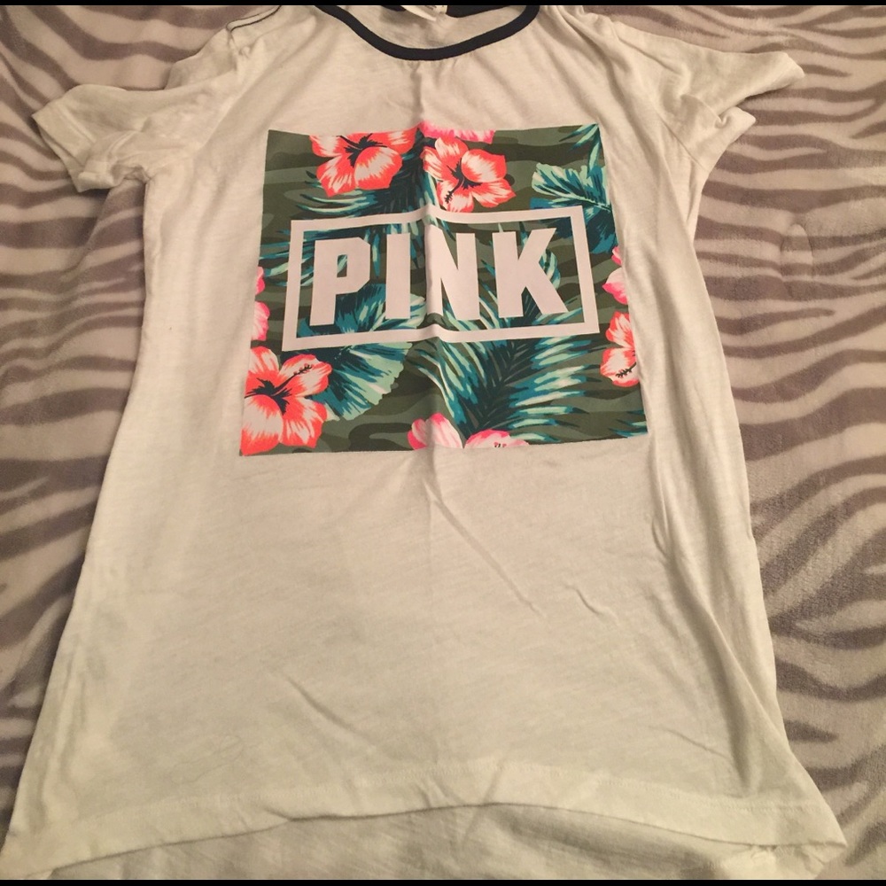 PINK Hawaiian floral shirt.