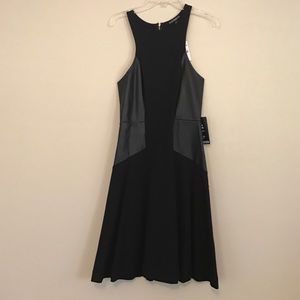 Black dress with leather siding