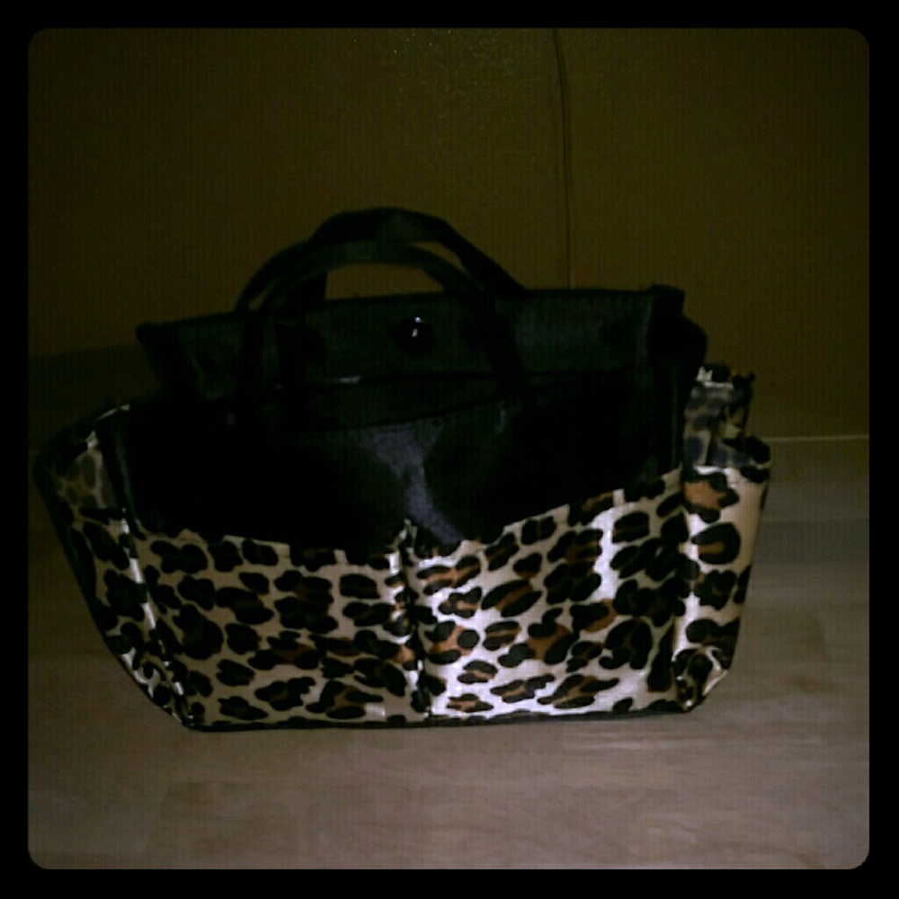 Cheetah colored makeup bag