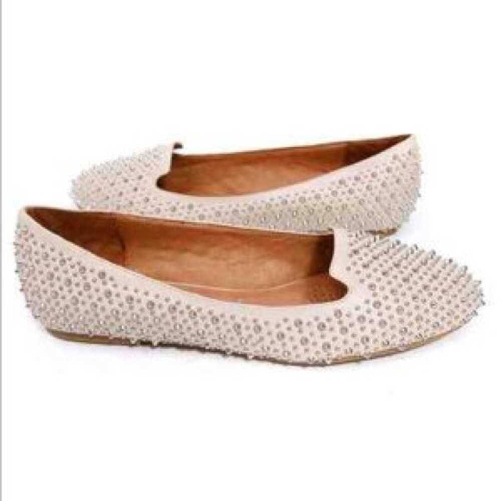 Nude Jeffrey Campbell spiked martini flats