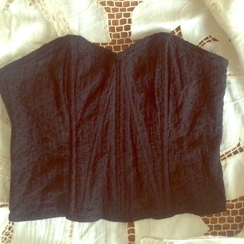 Black textured bustier
