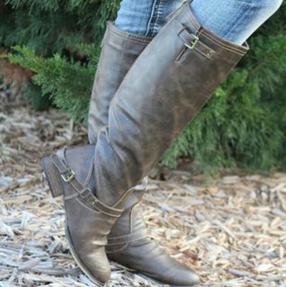 Outlaw Two Tone Taupe Riding Boot - Picture 2 of 3