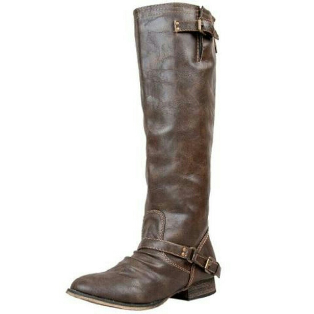 Outlaw Two Tone Taupe Riding Boot - Picture 3 of 3