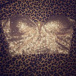 Gold crop bustier
