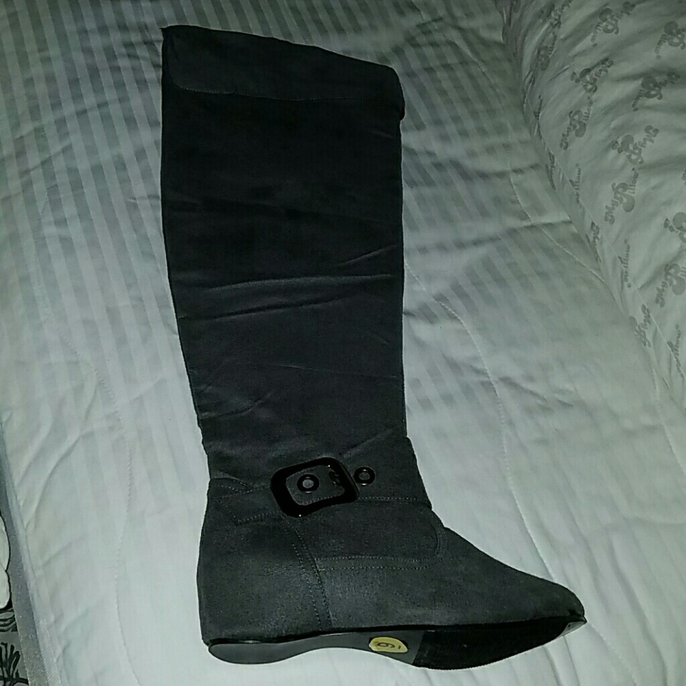 NWOT Grey Suade Over the Knee Boots!