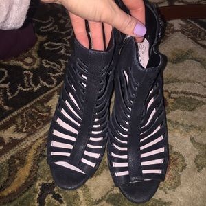 Vince Camuto strappy heel / wedge / bootie