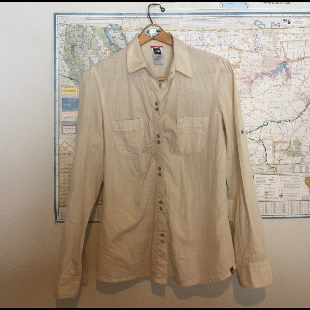 North Face Long Sleeve Button Up