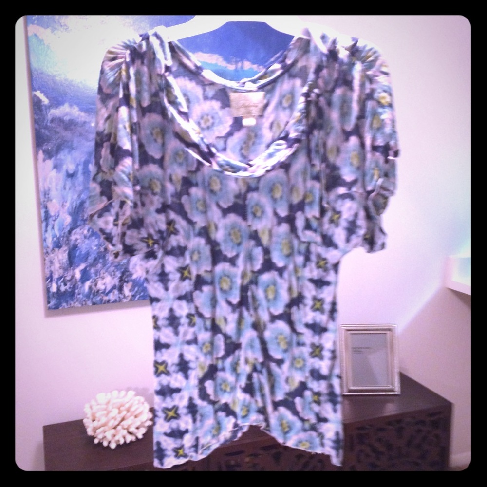 Deletta Sz small modal pattern short sleeve shirt