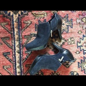 Bandolino Blue Suede Booties