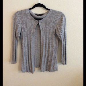 BCBG light gray cardigan. Very cute, no flaws