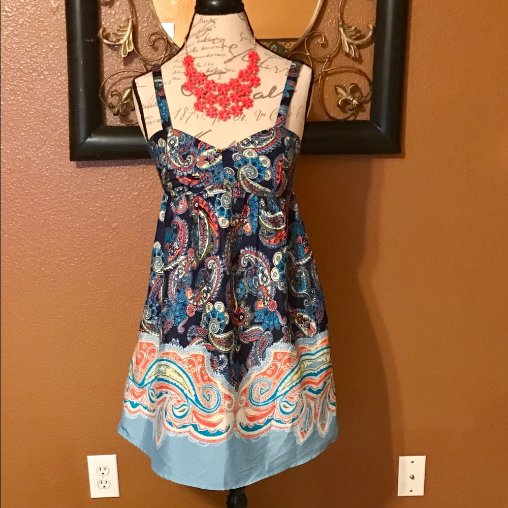 Red Camel Silk Sundress. Size 6