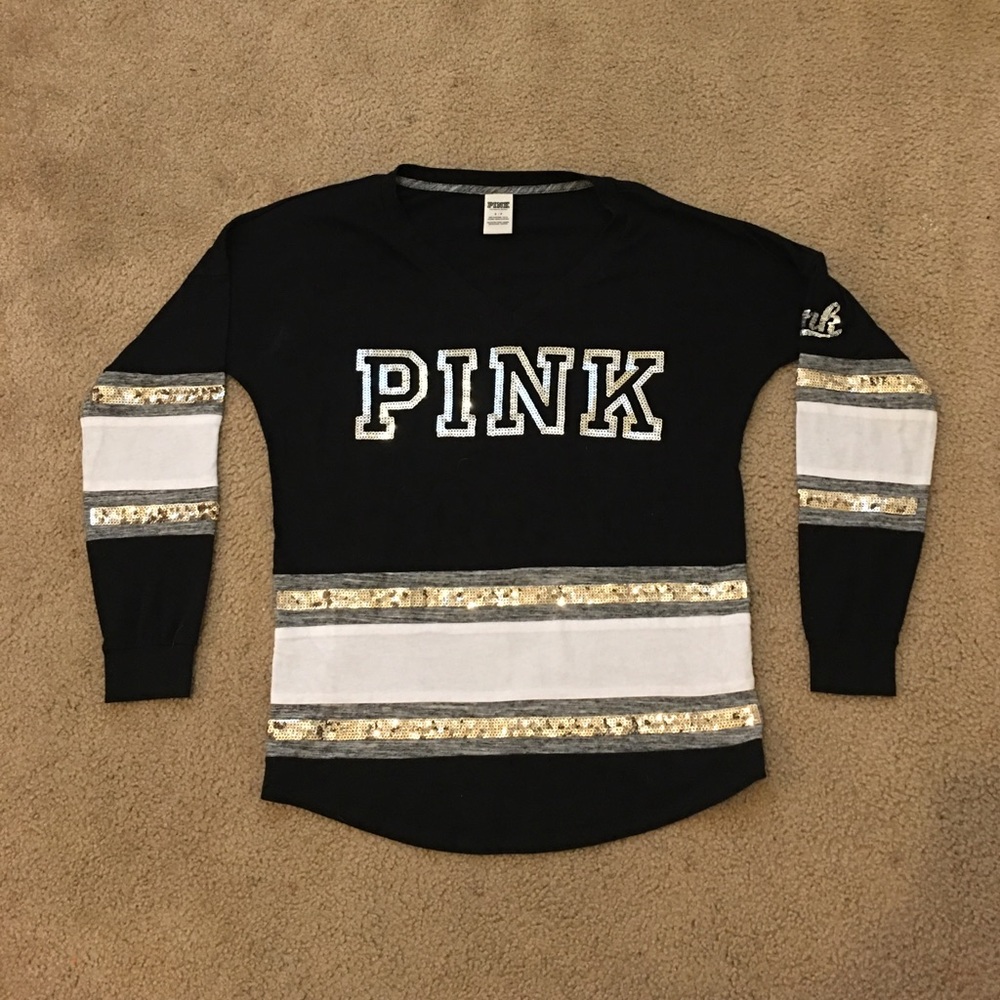 Sequined PINK V-Neck Sweater