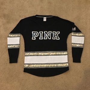 Sequined PINK V-Neck Sweater