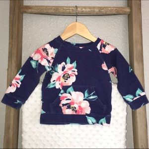 Carters Floral Terry Sweatshirt w/ Pocket - 12 Mos