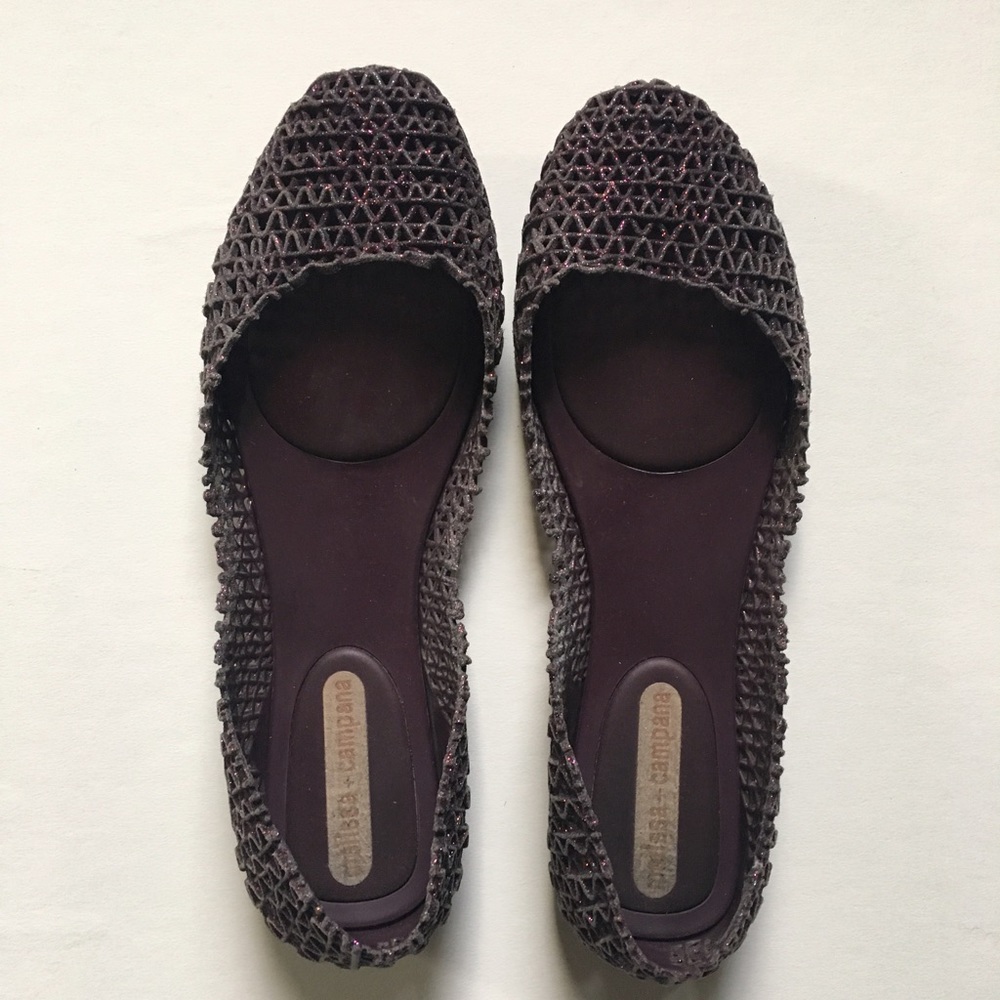 Melissa Campana - purple glitter shoes