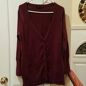 Torrid Burgundy Boyfriend Button Cardigan