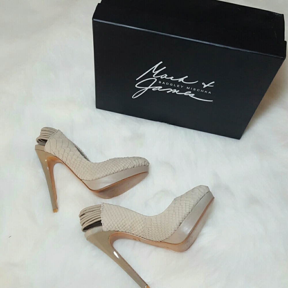 Badgley Mischka | sling back python pumps