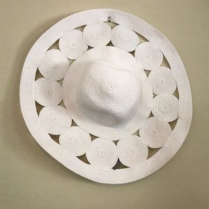 Anthropologie white floppy beach hat
