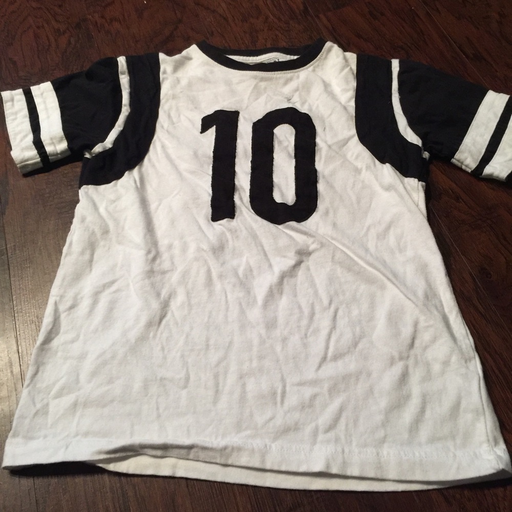 Black and white jersey style shirt