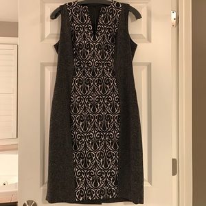 Rachel Roy black patterned sheath dress